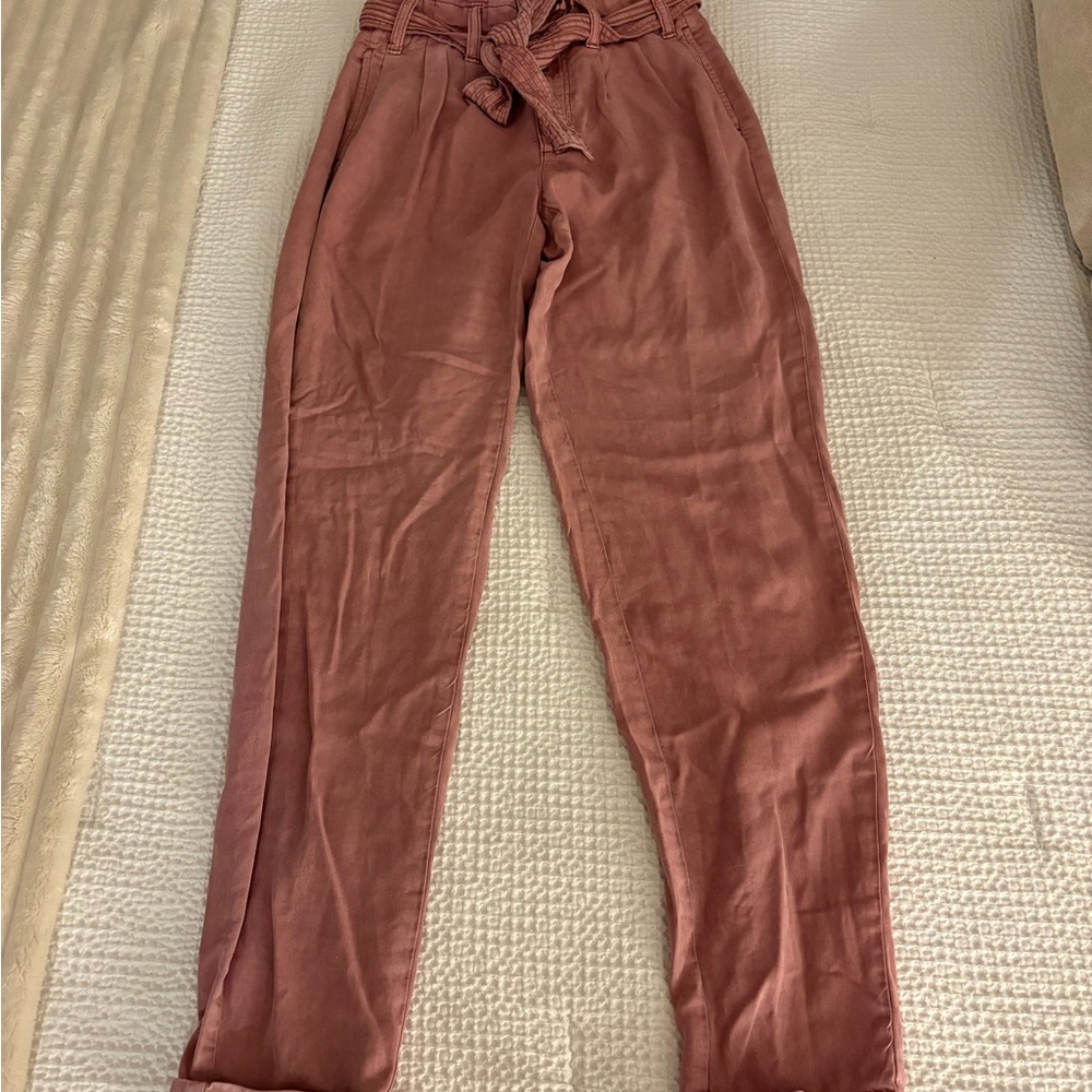 American Eagle Outfitters Dusty Rose Tie-Waist Pants